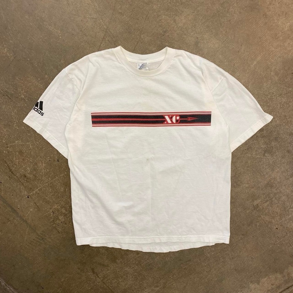 Vintage 90s Adidas Cross Country Foot Locker Promo T-Shirt Size Large